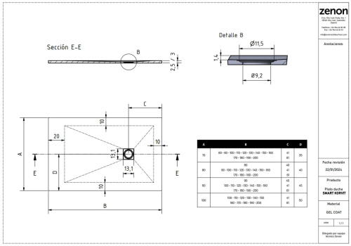 Душевой поддон из искусственного камня Zenon Korvit 4000.000.000.000.18841 90х90 белый - фото 2